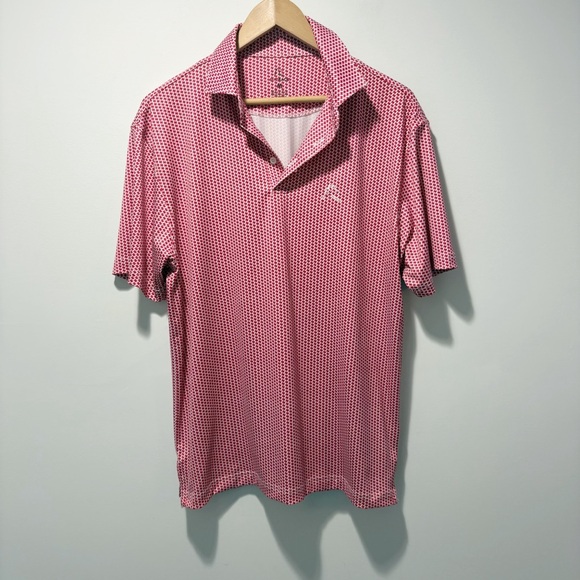 Rhoback The Don't Mess Men's Short Sleeve Performance Polo Size Medium Golf Red